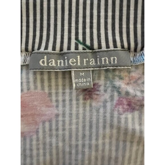 Daniel Rainn Floral Top Size M Elastic Neck Blouse Cottagecore Boho Peasant - Picture 8 of 10